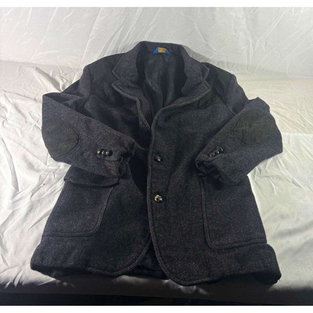 Pendleton Men’s Gray Herringbone Tweed Wool Blazer Jacket 44 Lined USA